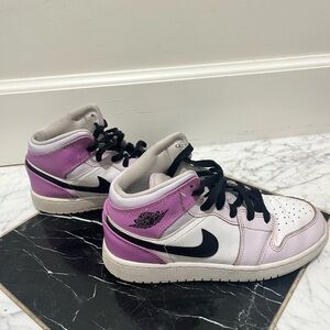 Nike Air Jordans - Kids' Purple and White Sneakers
